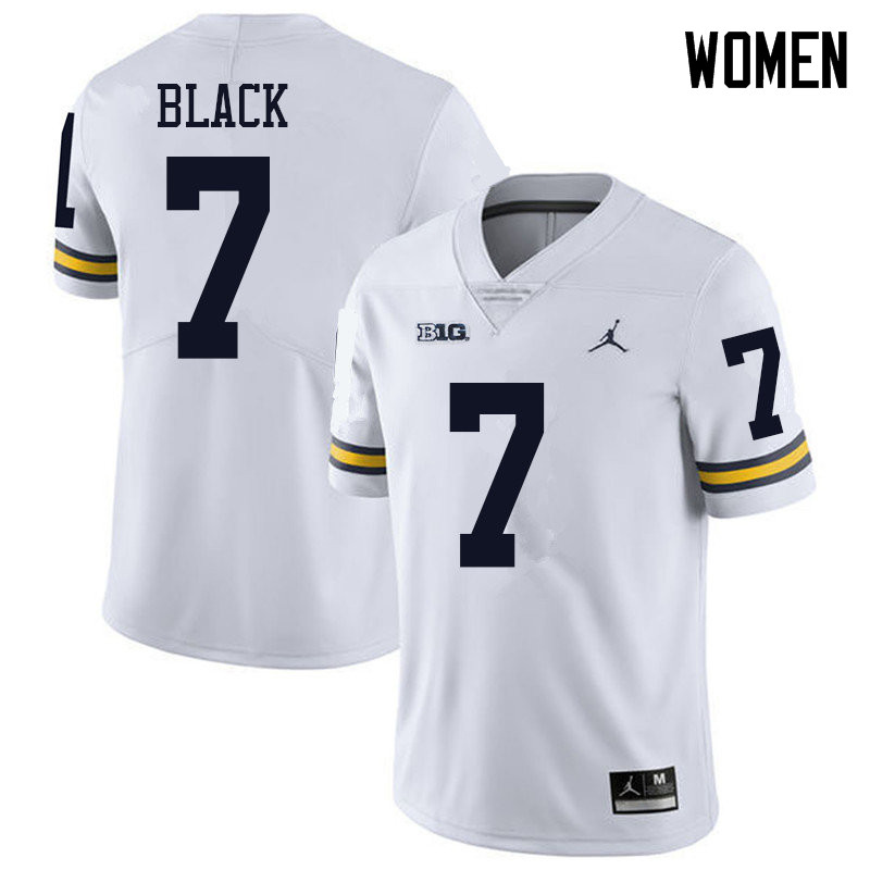 Jordan Brand Women #7 Tarik Black Michigan Wolverines College Football Jerseys Sale-White